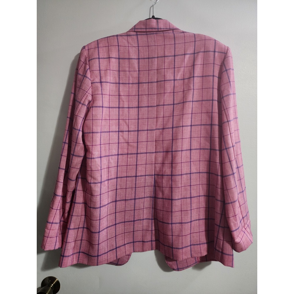 Vintage Chad II Mens Pink Purple Plaid Blazer Jacket Made in USA Size L 3125 - Picture 5 of 9